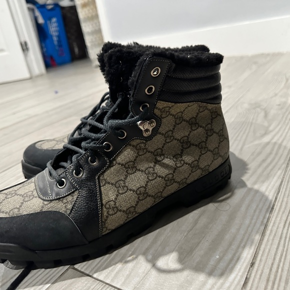 GUCCI Nebraska Guccissima boots GG monogram beige - Picture 5 of 6